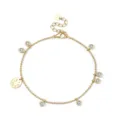Bracelet en argent S925 perles et zircone avec pendentif lettre pour bijoux élégants - Bracelet à Billes Or 18K