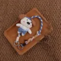 Vintage gewebte Hund Handy Umhängeband süße Stoff Plüsch Welpe Anhänger Tasche Schlüsselanhänger - Hund