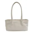 Borsa a spalla minimalista in pelle bianco crema da donna, elegante borsa da lavoro. - Bianco avorio
