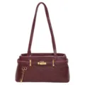 Sac à main bordeaux fourre-tout, élégant sac bandoulière minimaliste uni avec fermoir élégant. - Bordeaux