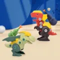 Assembly Dinosaur Toy Variant Dilophosaurus and Pterosaur DIY Screw Toys for Kids - Double-Crested Dragon + Pterosaur