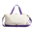 Grande borsa da palestra con separazione umido secco in bianco e viola per viaggi. - Versione Pulita / Bianco e Viola