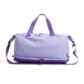 Borsa da viaggio viola leggera con scomparto bagnato e tracolla regolabile per fitness. - Versione Pulita / Viola