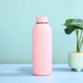 Pink stainless steel insulated water bottle portable sports travel thermos cup for outdoor. - Pink