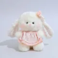 Süßes flauschiges weißes Kaninchen Plüschtier mit rosa Kleid für Kinder Geschenk - 20cm / Hase (Rosa Kleid) / Creme