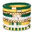 Game Day stapeltes Heishi Scheiben Perlenarmband Set mit goldenen metallischen Akzenten - Stil 9