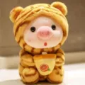 Süßes Tiger-Kostüm Schwein Plüschtier weiche Stofftier Milch Tee Puppe für Kinder - Tiger Milch Tee Schwein