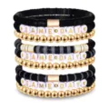 Game Day Perlenarmband Set mit Polymer Ton und goldenen Metallperlen für Sportfans. - Stil 19