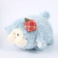 Leuke blauwe pluche schaap pop bureau decoratie zachte knuffel speelgoed variant - 14cm / Blauw