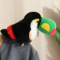 Cute toucan shoulder plush toy bird doll snap bracelet fluffy animal companion toy - 12cm / Shoulder Mount Series - Toucan
