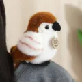 Cute plush bird shoulder toy, fluffy sparrow parrot doll pendant for daily fashion apparel decoration. - 12cm / Shoulder Mount Series - Sparrow