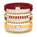 Game Day Ton Perlen Armband Set Stapelbar Sport Fan Schmuck Geschenke für Damen Accessoires - Stil 23