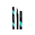 DIY segment eyelash extension glue bond seal and remover kit with professional tweezers set - Glue + Remover + Sharp Tweezer Set / Blue Floral Print