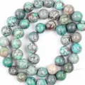 Perles en jaspe impérial turquoise naturel pour fabrication de bijoux bracelet collier - 6mm (58-60 Perles) / Pierre Impériale Turquoise Bleu Lac