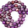 Perles rondes en jaspe impérial violet naturel pour accessoires de bijoux faits main DIY. - 6mm (58-60 Perles) / Pierre Impériale Turquoise Violette