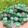 Perles rondes en jaspe impérial naturel pour bijoux DIY, vue détaillée de la texture. - 6mm (58-60 Perles) / Pierre Impériale Zoisite Rubis