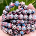 Perles rondes en jaspe impérial naturel pour la création de bijoux DIY et bracelets colorés. - 6mm (58-60 Perles) / Pierre Impériale Synthétique Violet Rouge Bleu