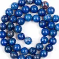 Perles rondes en jaspe impérial naturel pour la fabrication de bijoux DIY, perles bleues. - 4mm (88-90 Perles) / Pierre Impériale Turquoise Bleu Roi