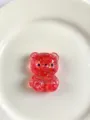 Red glitter transparent bear toy, cute jelly resin figurine for stress relief and decoration. - 2 Pcs Pack / Red