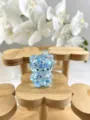 Blue Glitter Transparent Bear Figurine Cute Jelly Bear Toy Unique Variant Style - Heart Style / Blue