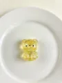 Translucent glitter clear bear squishy toy soft jelly cute decompression stress relief kawaii item - Heart Style / Yellow