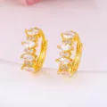 Boucles d'oreilles créoles zircon plaqué or taille marquise pour femmes bijoux - Créoles en Strass Marquise / Or