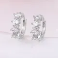 Boucles Oreilles Créoles Zircone Marquise Argent Scintillantes Bijoux Fantaisie Élégants - Créoles en Strass Marquise / Argent