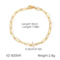 Gold stainless steel paperclip chain necklace for women minimalist clavicle jewelry new - Gold