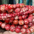 Cuentas redondas sueltas de jaspe imperial rojo para hacer joyas de bricolaje collar de pulsera. - 4mm (88-90 Cuentas) / Piedra Imperial Roja