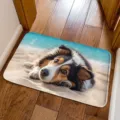 Cute puppy pattern 3D visual doormat, anti-slip absorbent floor mat for home decoration. - Border Collie Peeking Style