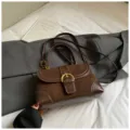 Vintage Suede Tsanta Samari Gynaikeia Kompsh Crossbody Tsanta Moda Polychristikh Handbag - Καφέ Χωρίς Μενταγιόν