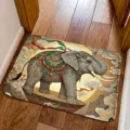 3D Visual Elephant Pattern Diatom Mud Doormat Absorbent Non-Slip Floor Mat for Bathroom - Chinese Auspicious Elephant Style