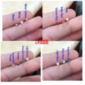 14K Goud Verguld 3mm Solitaire Zirkonia Vier Prong Oorstekers Sieraden Vrouwen. - 3mm / Granaatrood