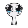 Cute crying meme creature enamel pin cartoon metal brooch badge for backpack clothes decoration - Crying Face Close-Up (QHXZ7183)