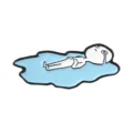 Cute crying meme character enamel pin, funny cartoon metal badge for backpacks and clothes. - Lying Crying Figure (QHXZ7184)