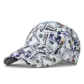 Gorra de béisbol de moda con estampado de billetes de dólar, sombrero de sol unisex genial. - Talla única / Estilo C (Estampado Dólar)
