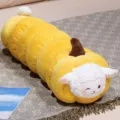 Simpatico cuscino peluche lungo pecora zucca, morbida bambola bruco compagna per la stanza letto. - 90cm / Giallo Albicocca