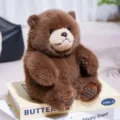 Cute chubby brown bear plush toy soft companion stuffed doll animal plushie variant - Brown Bear / 15cm