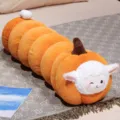 Simpatico cuscino in peluche pecora zucca, morbido giocattolo imbottito per bambini casa. - 90cm / Marrone giallastro