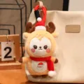 Süßer Weihnachts Hirsch Plüschtier Schlüsselanhänger, weiche Elch Puppe für Tasche. - Hellbraunes Rentier (Weihnachtsmann) / Hellbraun