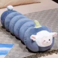 Simpatico cuscino in peluche lungo pecora zucca di cartone animato morbido animale per camera. - 90cm / grigio-argento