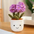 Simpatico giocattolo di pianta in vaso di peluche con viso carino, bambola morbida. - Pompom (Ciondolo) / 12cm / Viola