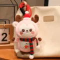 Cute Christmas Deer Plush Toy Keychain Pink Elk Pendant Bag Charm for Girls Gifts - Pink Reindeer (Sock)