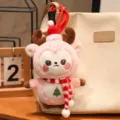 Cute Christmas deer plush toy pendant for bags, soft elk doll keychain gift for girls. - Pink Reindeer (Tree)