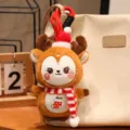 Cute Christmas deer plush pendant, soft elk toy doll for women bags and keychains. - Dark Brown Reindeer (Sock)