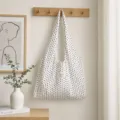 Bolso Tote Chiffon Lunares Textura Plisada Gran Capacidad Bolso Bandolera Casual Mujer - Blanco