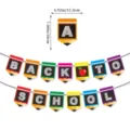 Back to school party decoration banner garland with colorful pencil pennants for classrooms. - Pencil Blackboard Bunting