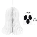 Witte Halloween papier honingraat bal hangende decoratie met afmeting 7.9x8.3 cm. - Drieogige Spook Lantaarn