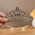 Goldener Strass-Retirement-Diadem Party Haarreif Rentner Kronen Accessoire neu! - Krone / Gold Schwarz