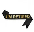 Black glitter retirement party sash with gold text, perfect for retirement celebration events. - Sash / Gold Black